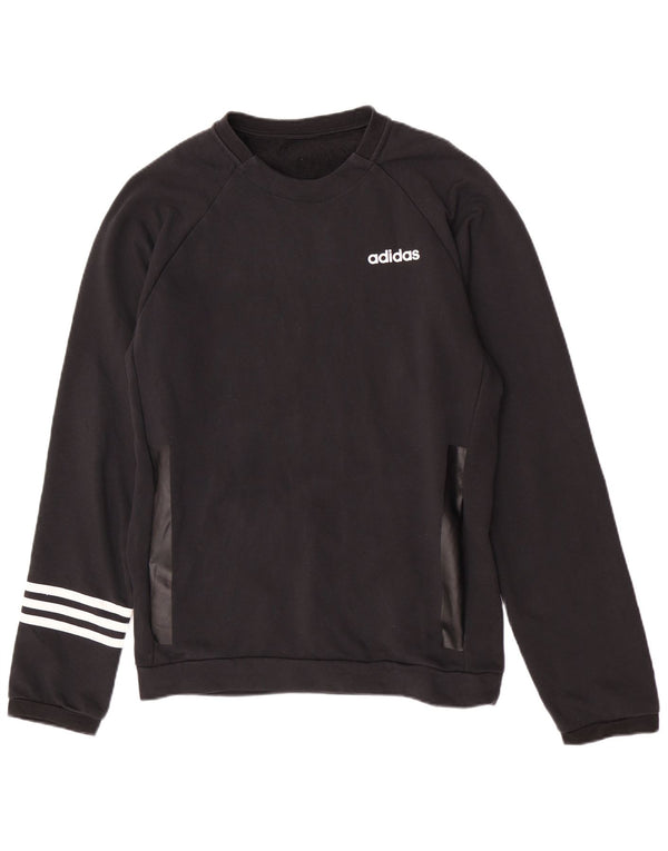 Adidas Mens Regular Fit Moletom Jumper Médio Algodão Preto