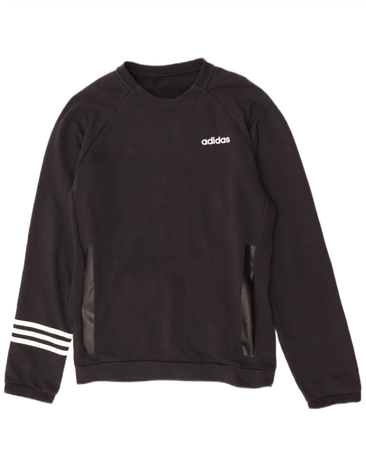 Adidas Mens Regular Fit Moletom Jumper Médio Algodão Preto