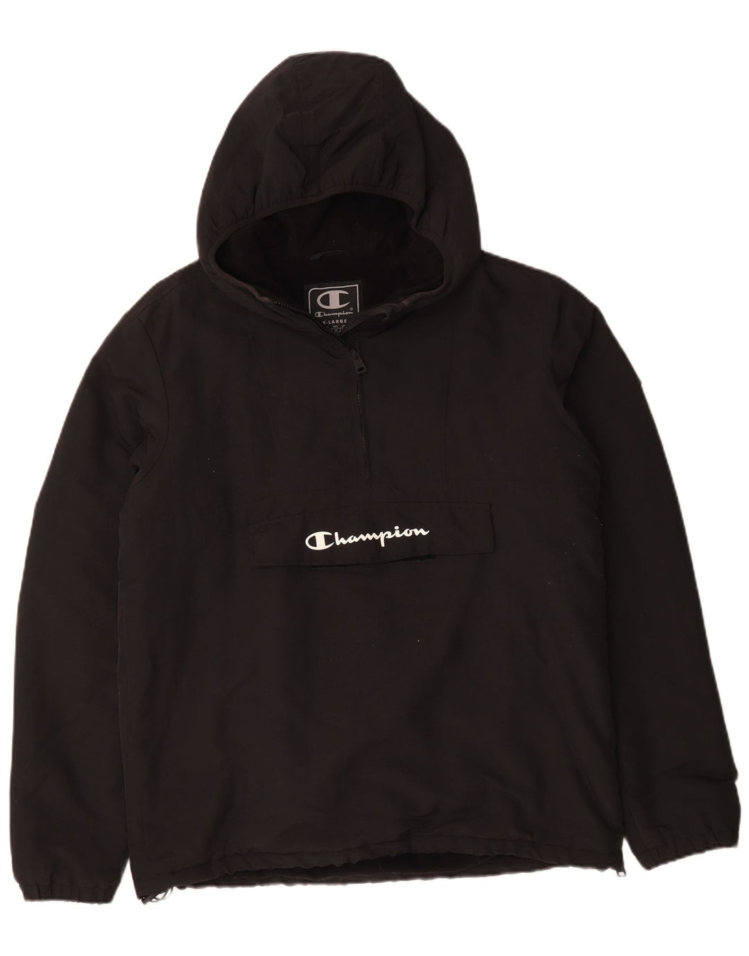 Jaqueta masculina Champion Anorak com capuz UK 42 XL preta poliamida