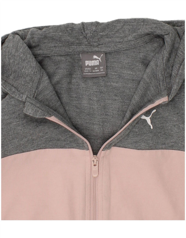 PUMA Baby Girls Zip Hoodie Sweater 12-18 Months Pink Colourblock Cotton Vintage Puma and Second-Hand Puma from Messina Hembry 