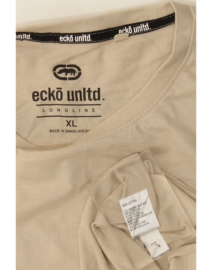Camiseta gráfica masculina Ecko Unltd Top XL algodão bege