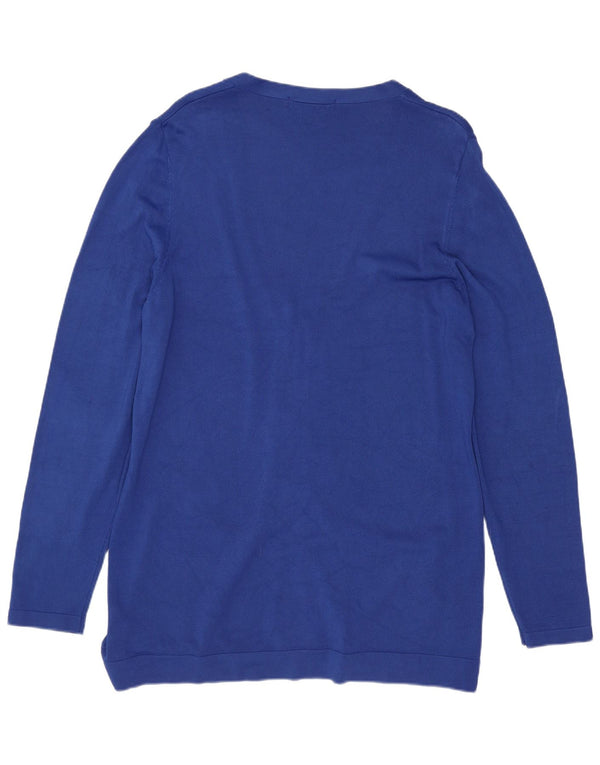 Suéter cardigã feminino Marks & Spencer UK 14 grande linho azul