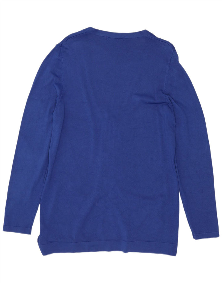 Suéter cardigã feminino Marks & Spencer UK 14 grande linho azul