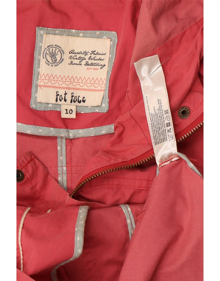 Jaqueta de Duffle com capuz para mulheres Fat Face UK 10 algodão rosa pequeno