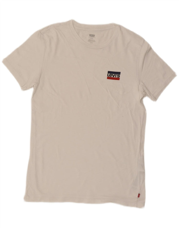 Camiseta masculina slim LEVI'S de algodão branco médio