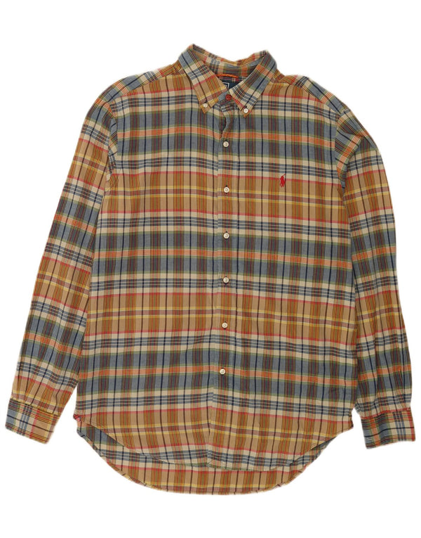 Polo Ralph Lauren Camisa masculina clássica de ajuste grande de algodão xadrez multicolorido
