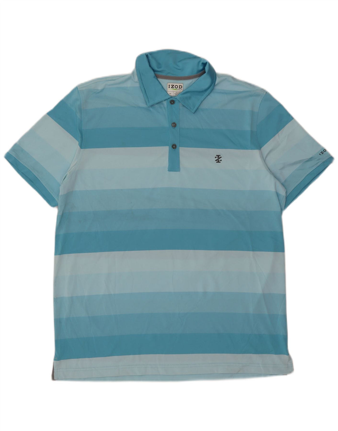 Camisa polo masculina Izod grande poliéster listrado azul