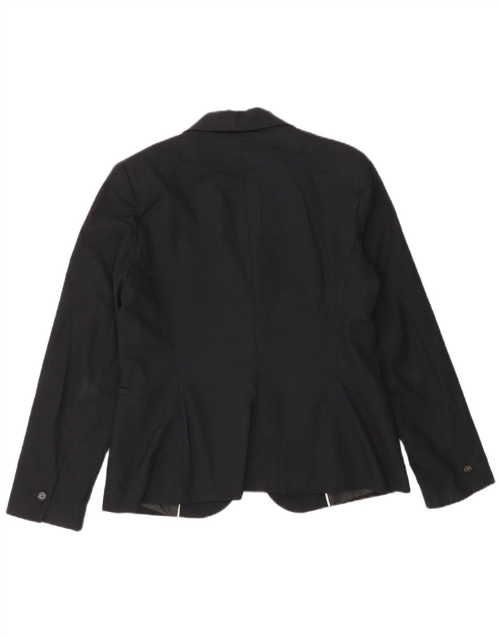Jaqueta blazer feminina Zara com 1 botão EU 40 poliéster preto médio