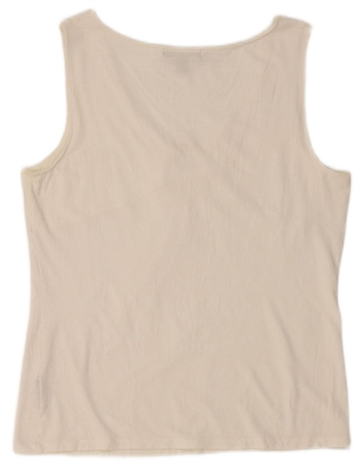 Blusa feminina sem mangas RALPH LAUREN Reino Unido 18 XL branco rayon