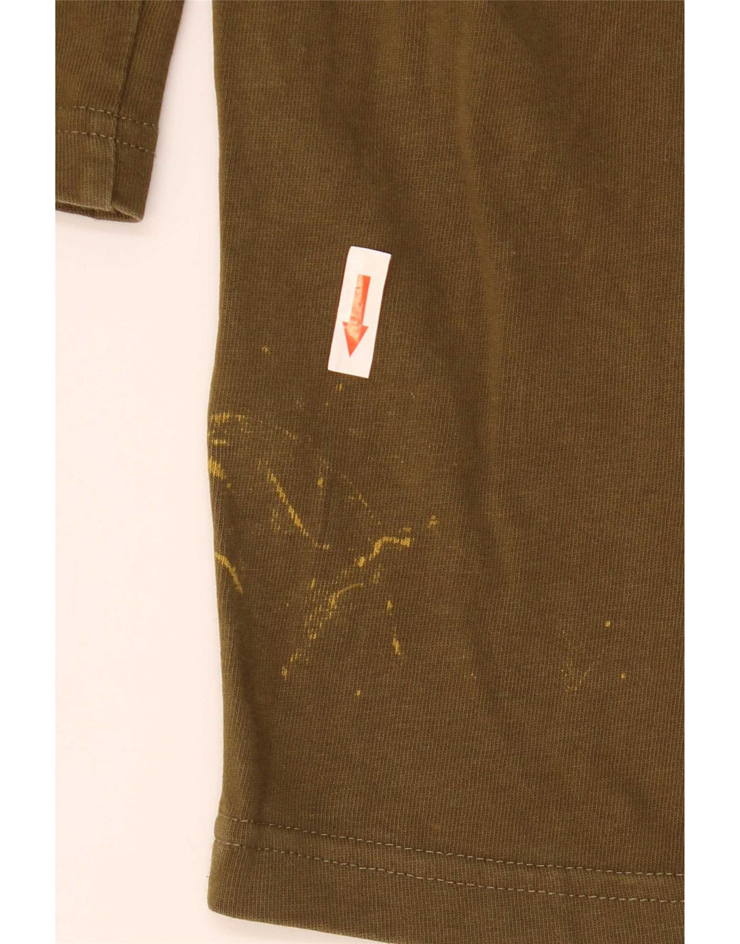 Puma Mens Top Manga Longa Médio Algodão Cáqui