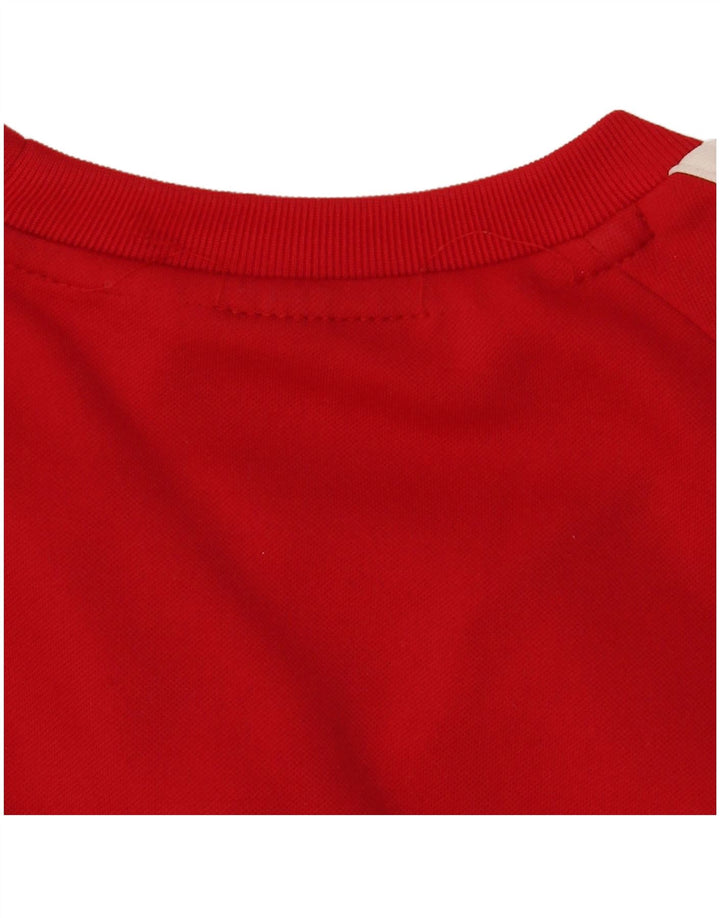 Adidas Mens Moletom Jumper UK 38/40 Médio Vermelho Colorblock Poliéster