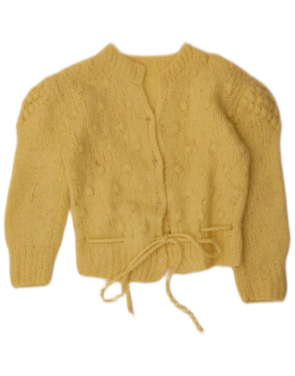 Suéter cardigã vintage para meninas 9-10 anos amarelo