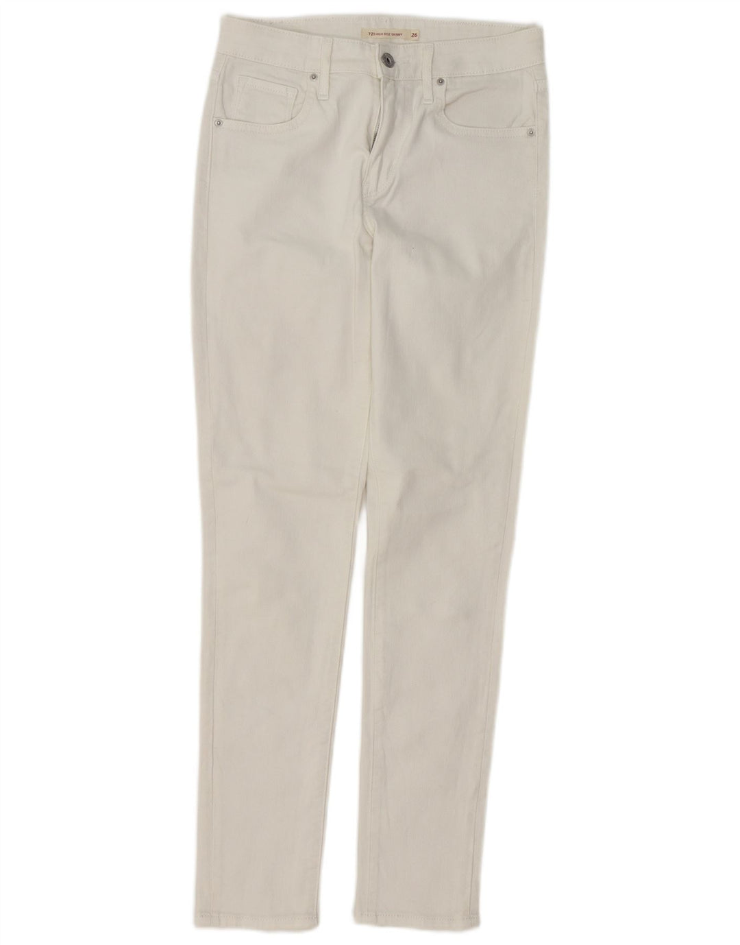 Calça jeans skinny feminina LEVI'S 721 de cintura alta W26 L29 branca