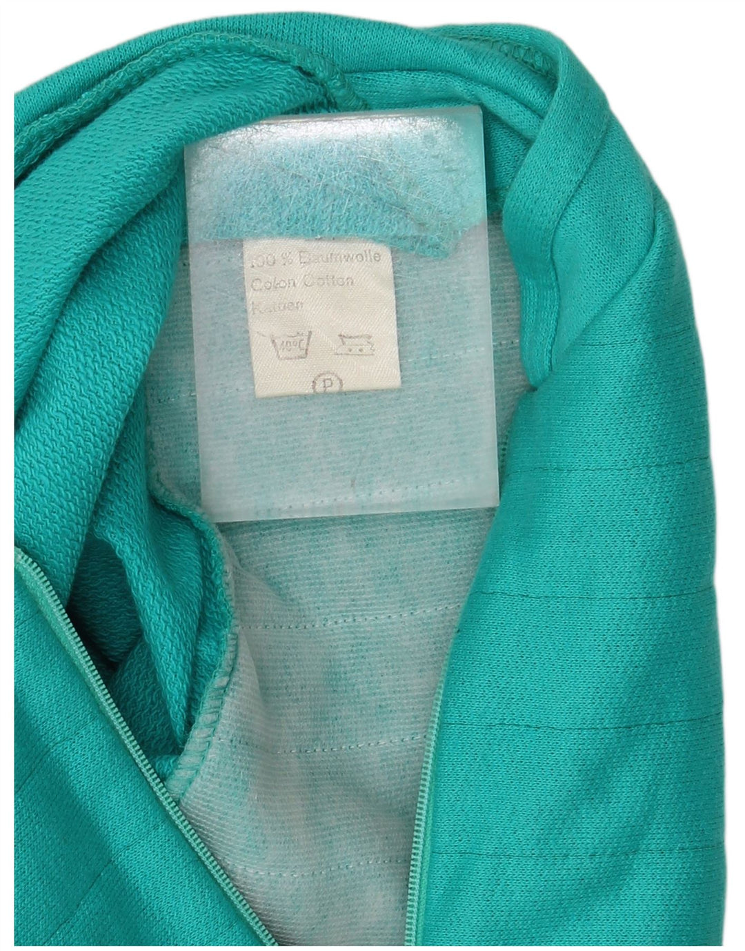 GLOBE TROTTER Suéter feminino com zíper e gola em algodão azul médio UK 14