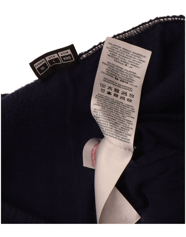 Calça de treino masculina HUMMEL grande algodão azul marinho