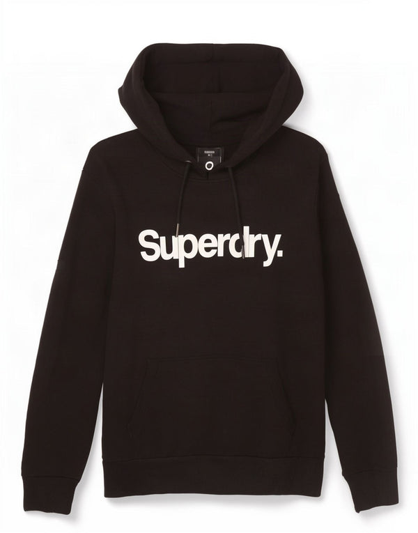 Suéter com capuz gráfico masculino Superdry 2XL algodão preto