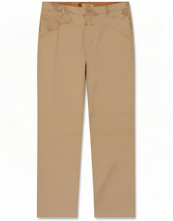 ALVIERO MARTINI Calças casuais retas para meninas 13-14 anos XL W28 L31 Bege