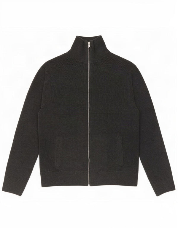 Suéter cardigã masculino Marks & Spencer grande poliéster cinza