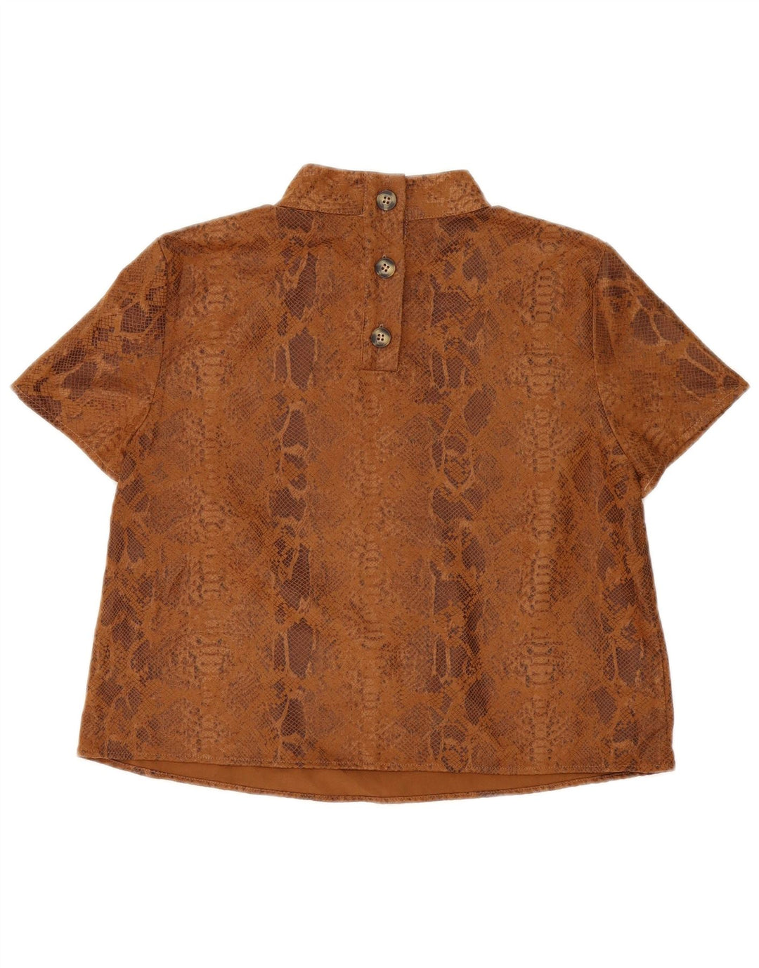 Blusa feminina Zara UK 14 poliéster marrom médio com estampa animal