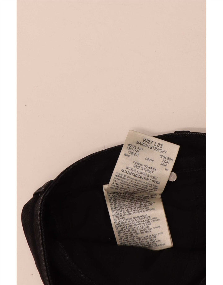 Lee Womens Marion Straight Jeans W27 L25 Algodão Preto