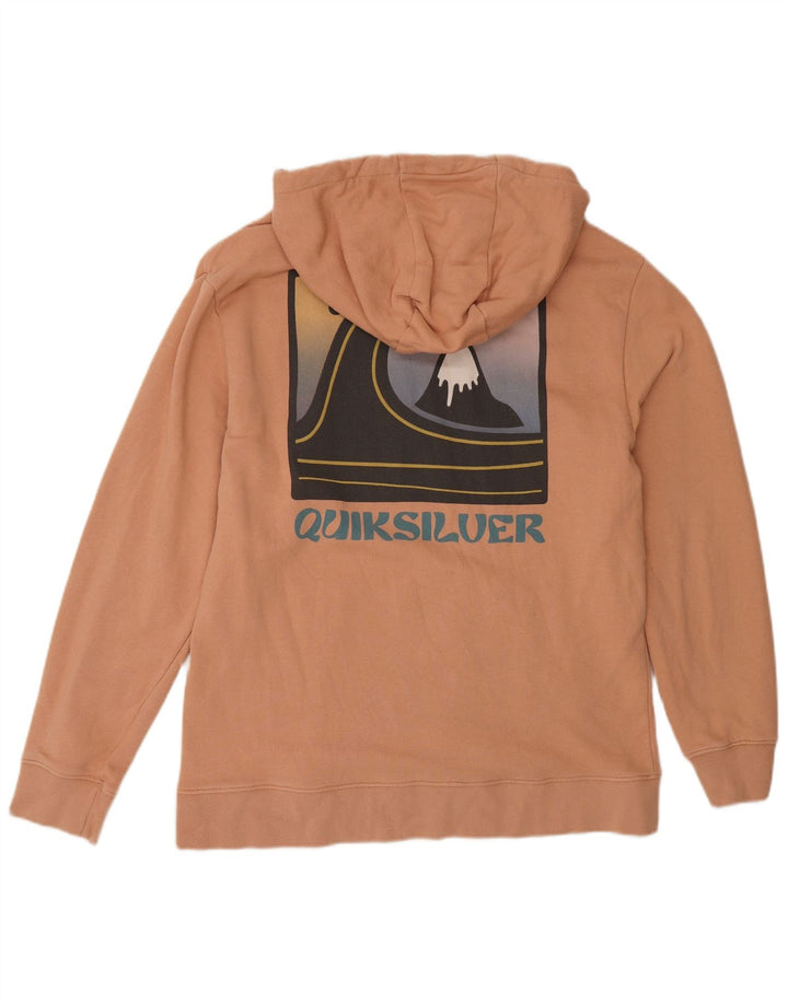 Suéter com capuz gráfico masculino Quiksilver pequeno laranja