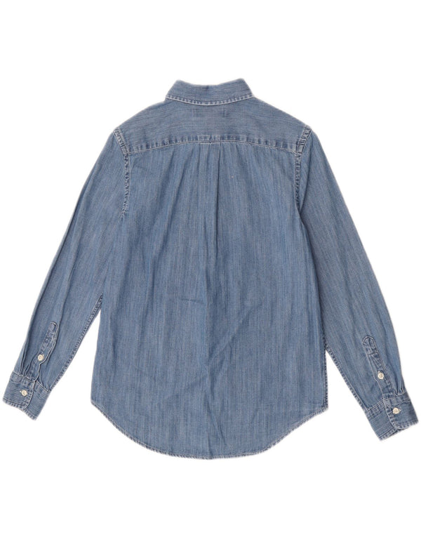 Ralph Lauren Camisa jeans masculina 10-11 anos algodão azul médio