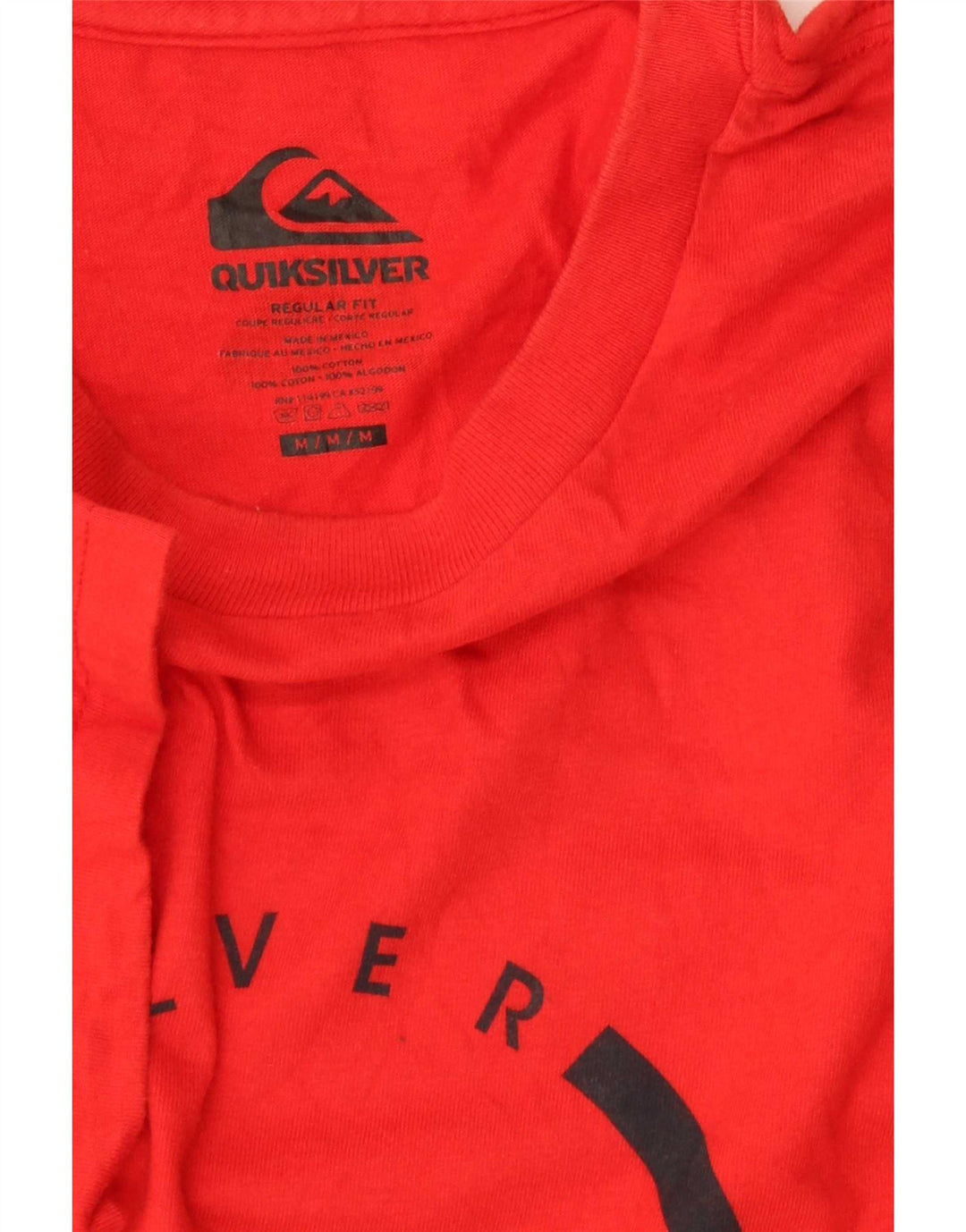 Camiseta masculina Quiksilver Regular Fit com estampa gráfica de algodão vermelho médio