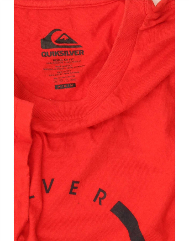 Camiseta masculina Quiksilver Regular Fit com estampa gráfica de algodão vermelho médio