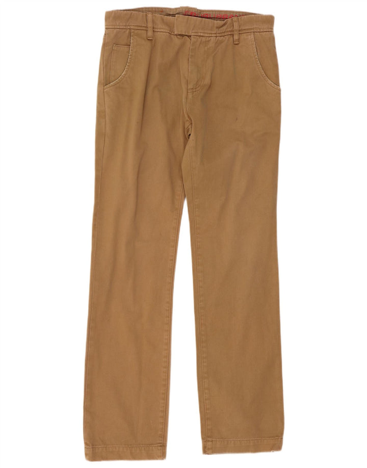 Calça masculina de terno reto Guru W33 L33 algodão marrom