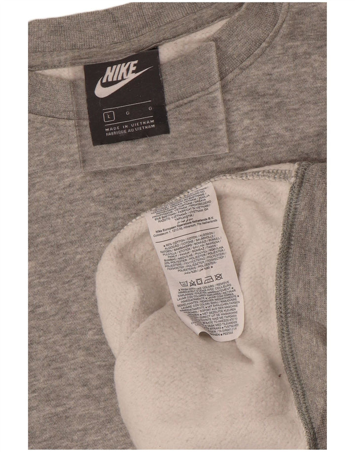 NIKE Mens Moletom Jumper Grande Algodão Cinza