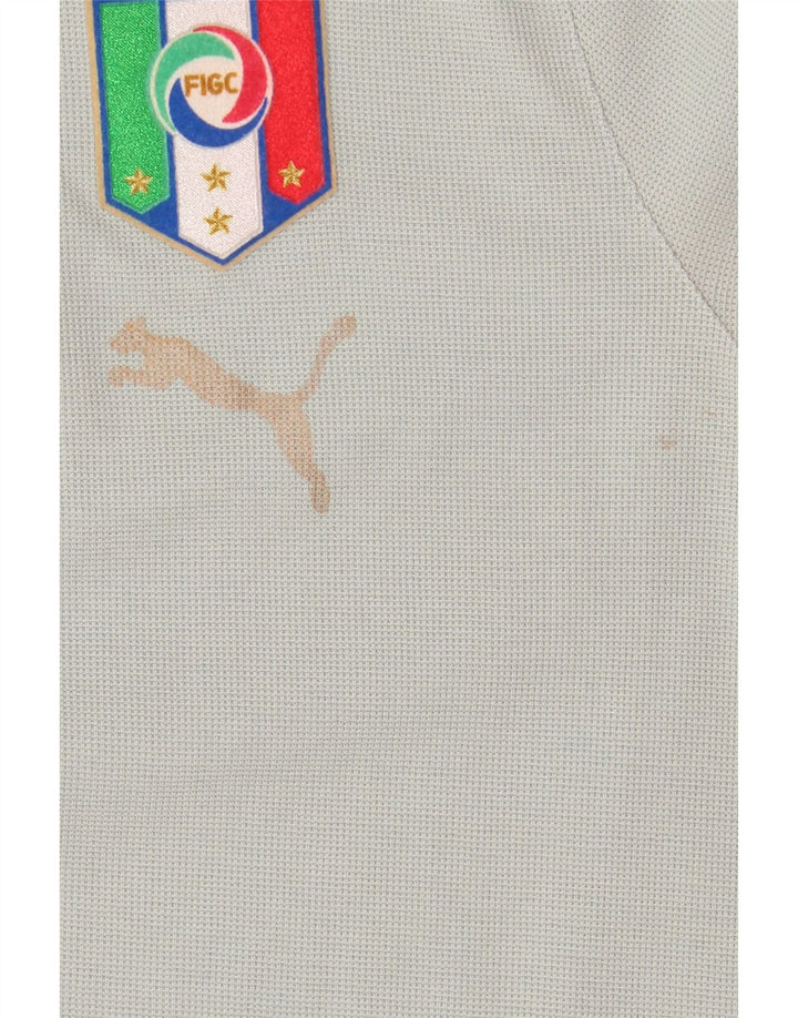 Camisa polo masculina Puma Italia Graphic azul médio algodão