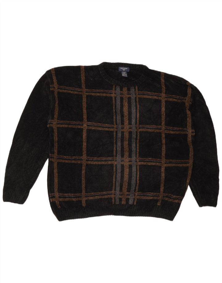 Suéter masculino DOCKERS com gola redonda XL preto xadrez acrílico