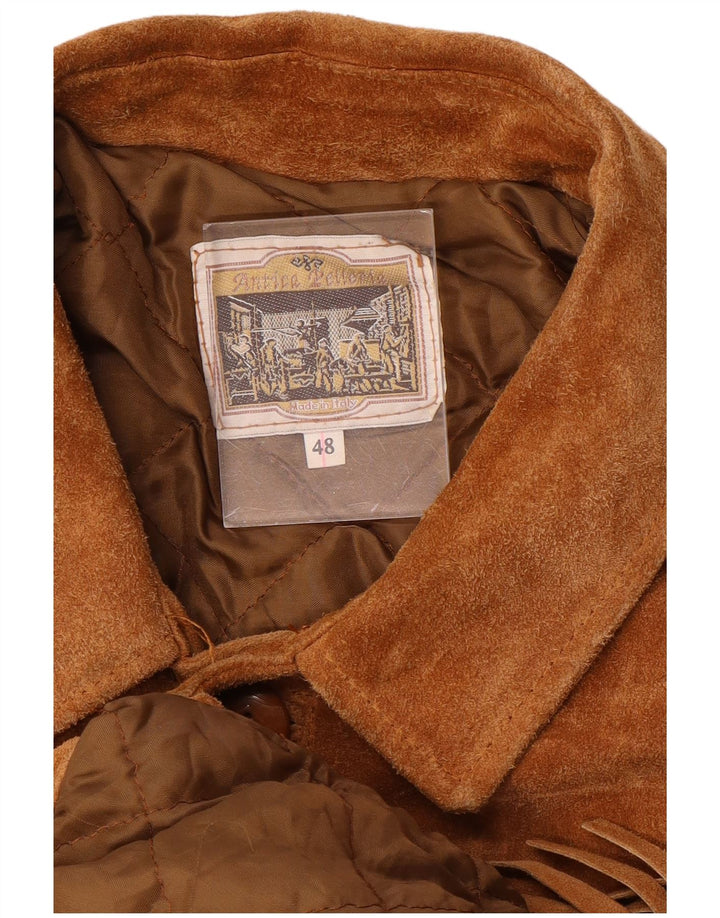 Jaqueta masculina de camurça Antica Pelleria IT 48 Cowboy marrom médio
