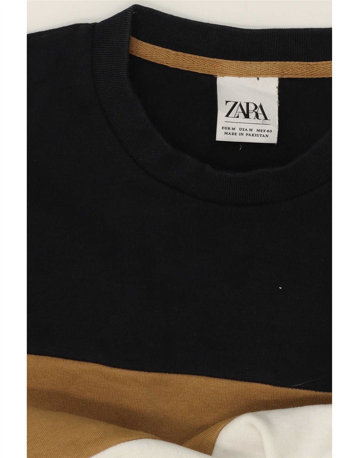 Zara Moletom Masculino Jumper Médio Multicolorido Colorblock