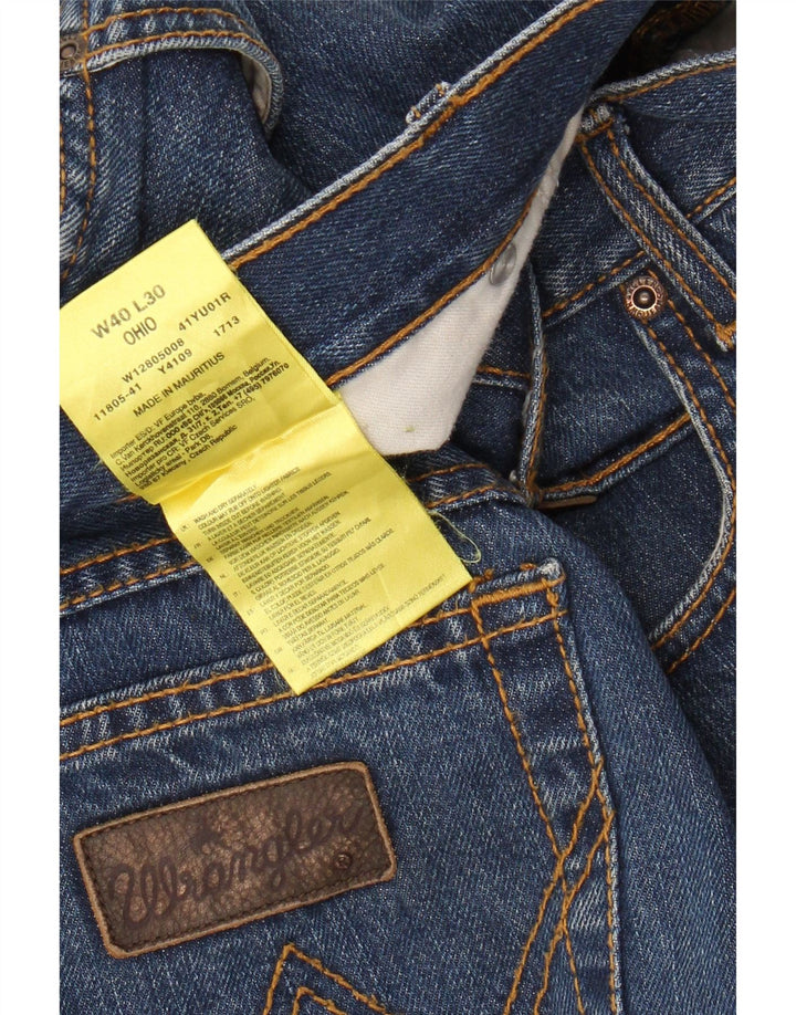 WRANGLER Masculino Ohio Straight Jeans W40 L30 Azul Algodão