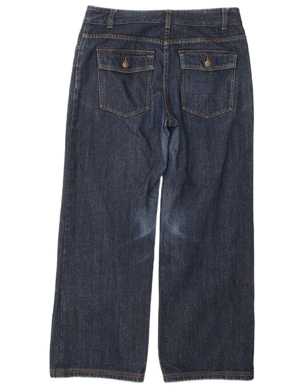 Toast Jeans feminino de perna larga UK 12 médio W32 L29 azul marinho