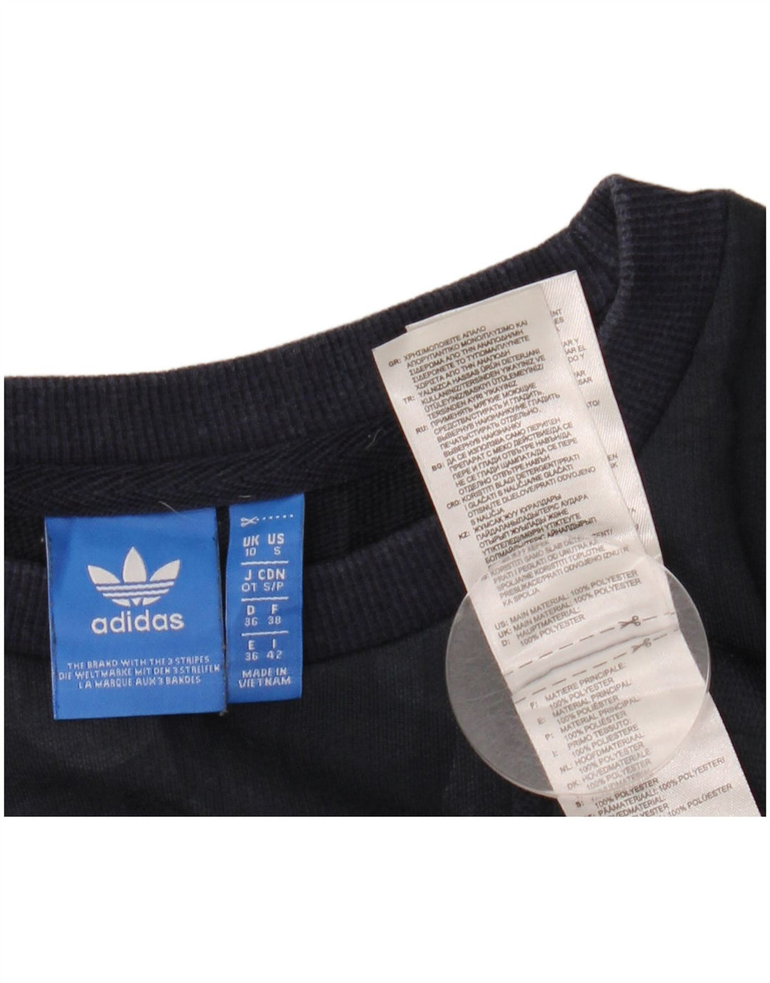 ADIDAS Womens Oversized Sweatshirt Jumper UK 10 Pequeno Azul Marinho