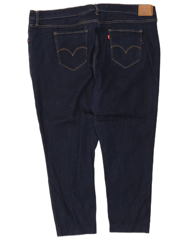 Calça jeans feminina Levi's 721 High Rise Crop Skinny EUA 24 4XL W42 L24 Azul marinho