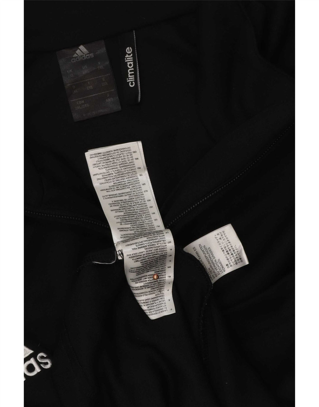 Adidas Mens Climalite Zip Neck Pullover Treino Top 2XL Poliéster Preto