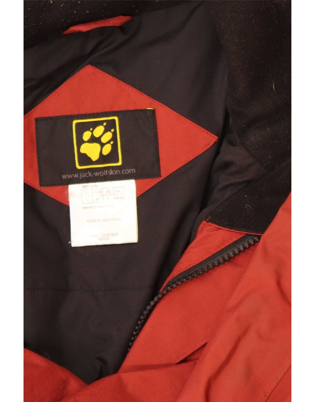 Jaqueta corta-vento masculina Jack Wolfskin Reino Unido 40/42 grande bloco colorido vermelho