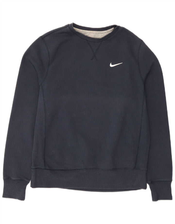 Nike moletom masculino jumper médio azul marinho algodão