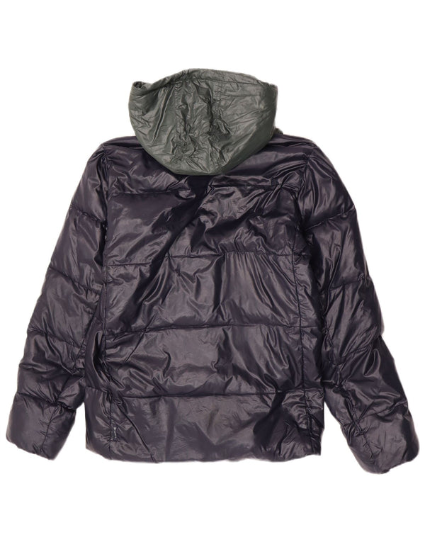 Jaqueta acolchoada com capuz para meninos Armani Junior 15-16 anos azul marinho Colourblock