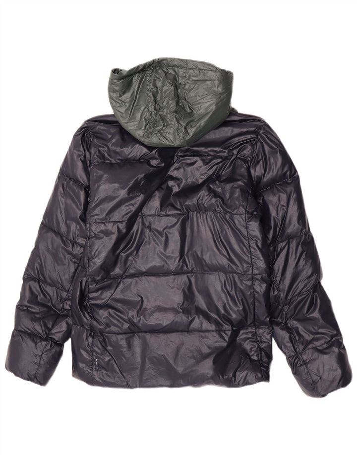 Jaqueta acolchoada com capuz para meninos Armani Junior 15-16 anos azul marinho Colourblock