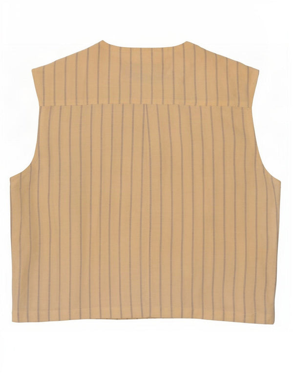 Blusa feminina Gimel sem mangas XS linho listrado bege