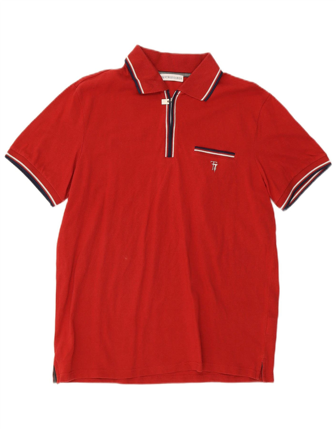 Camisa polo masculina TRUSSARDI grande algodão vermelho