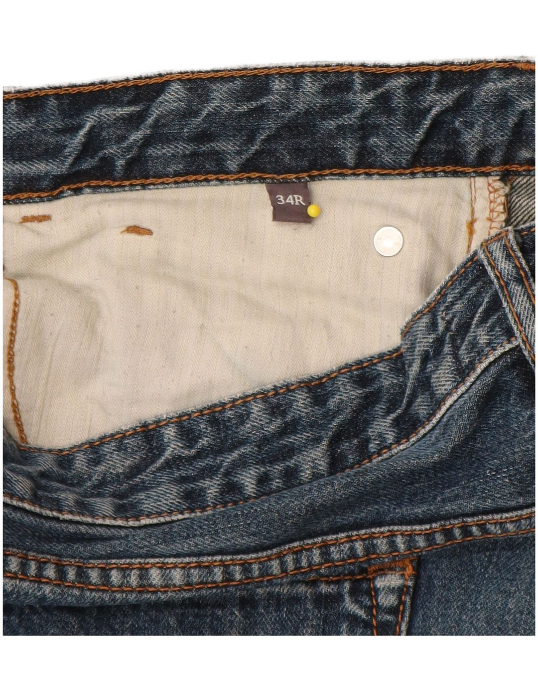 Calça jeans reta masculina Fat Face W34 L33 azul