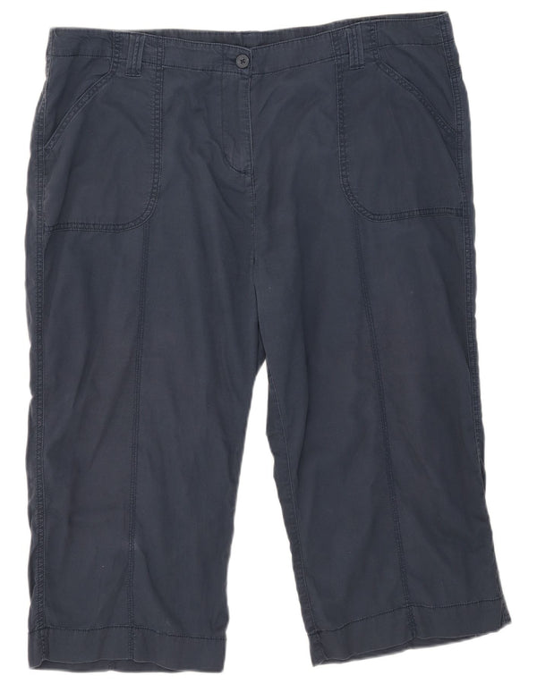 Bermuda feminina Marks & Spencer UK 20 2XL W40 azul marinho algodão