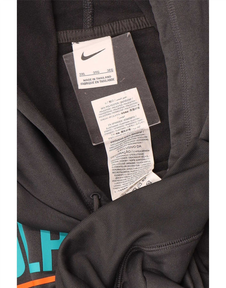 Moletom com capuz gráfico Nike Miami Dolphins masculino 3XL cinza poliéster