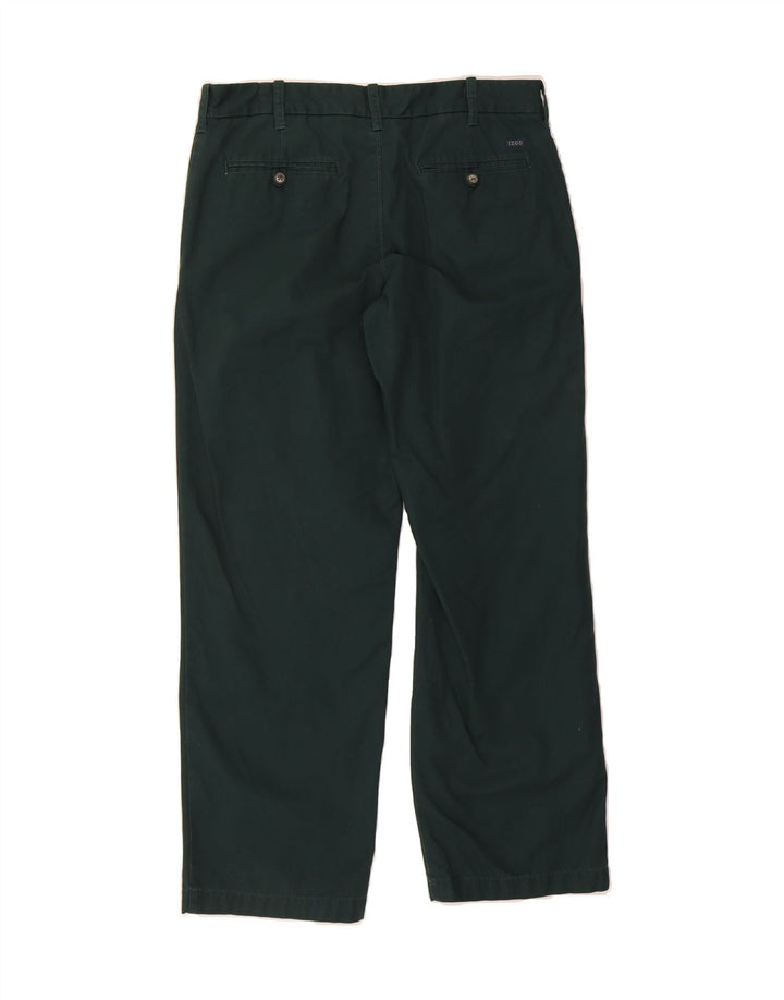 IZOD Mens Salt Water Straight Chino Trousers W34 L30 Green Cotton Vintage Izod and Second-Hand Izod from Messina Hembry 