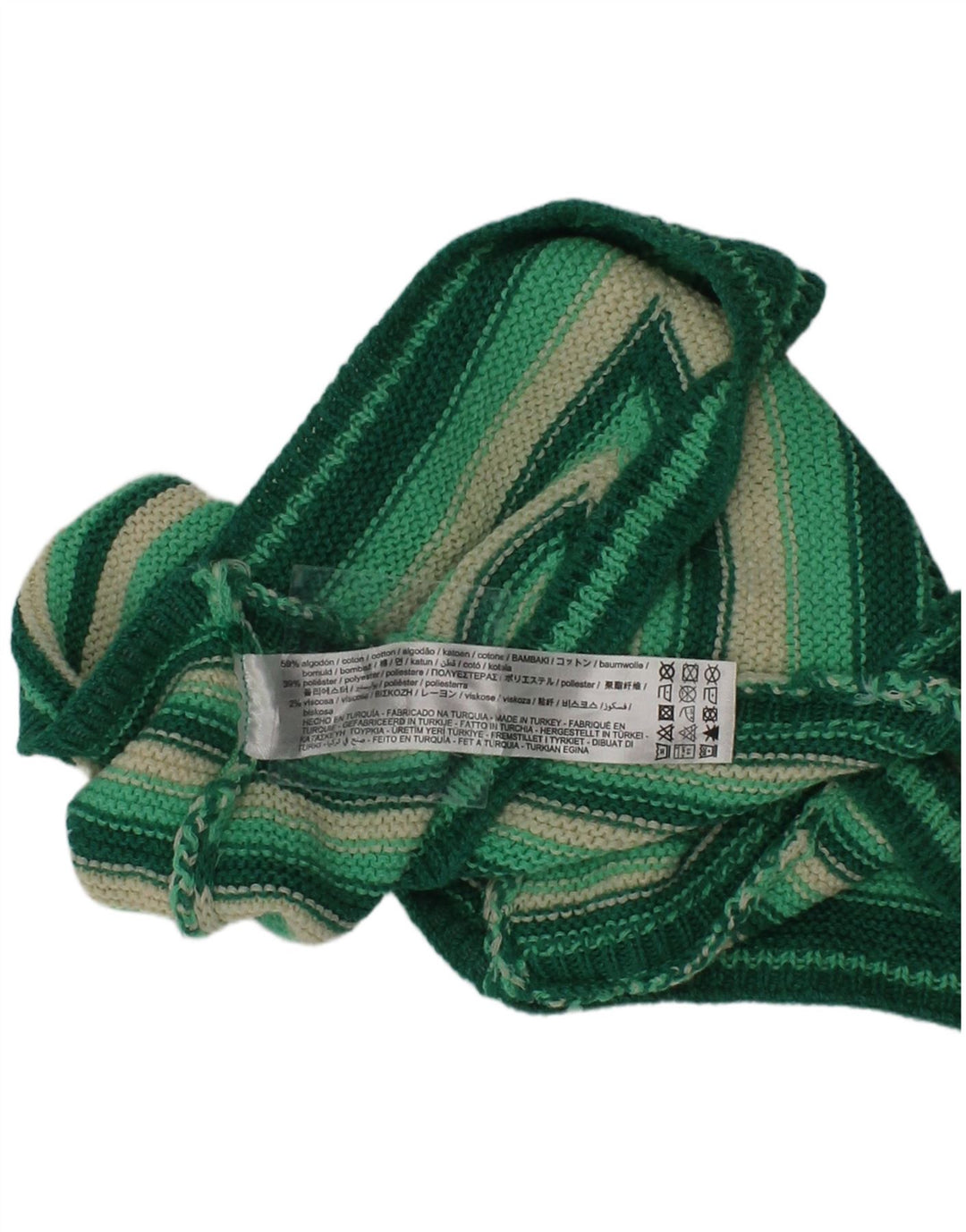 Zara Top feminino de malha de algodão listrado verde médio